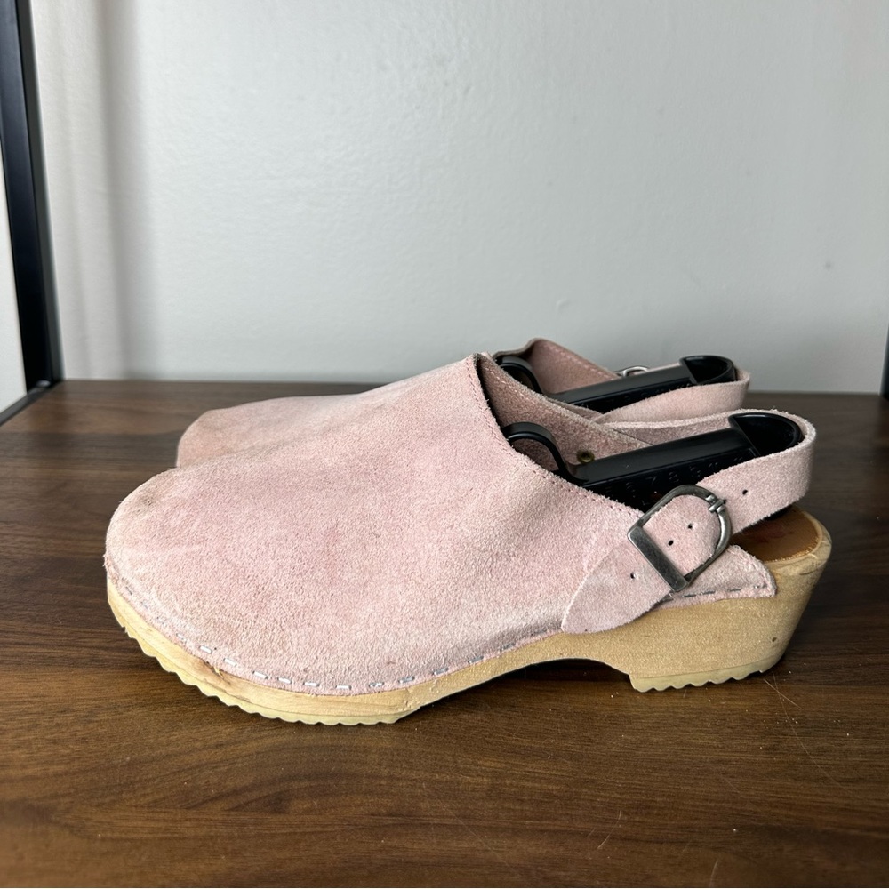 Hanna Andersson Pink Suede Slip On Clogs 41